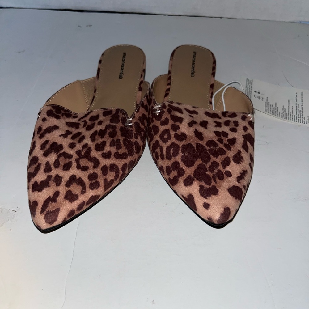Really cute leopard flats mules Amazon essentials